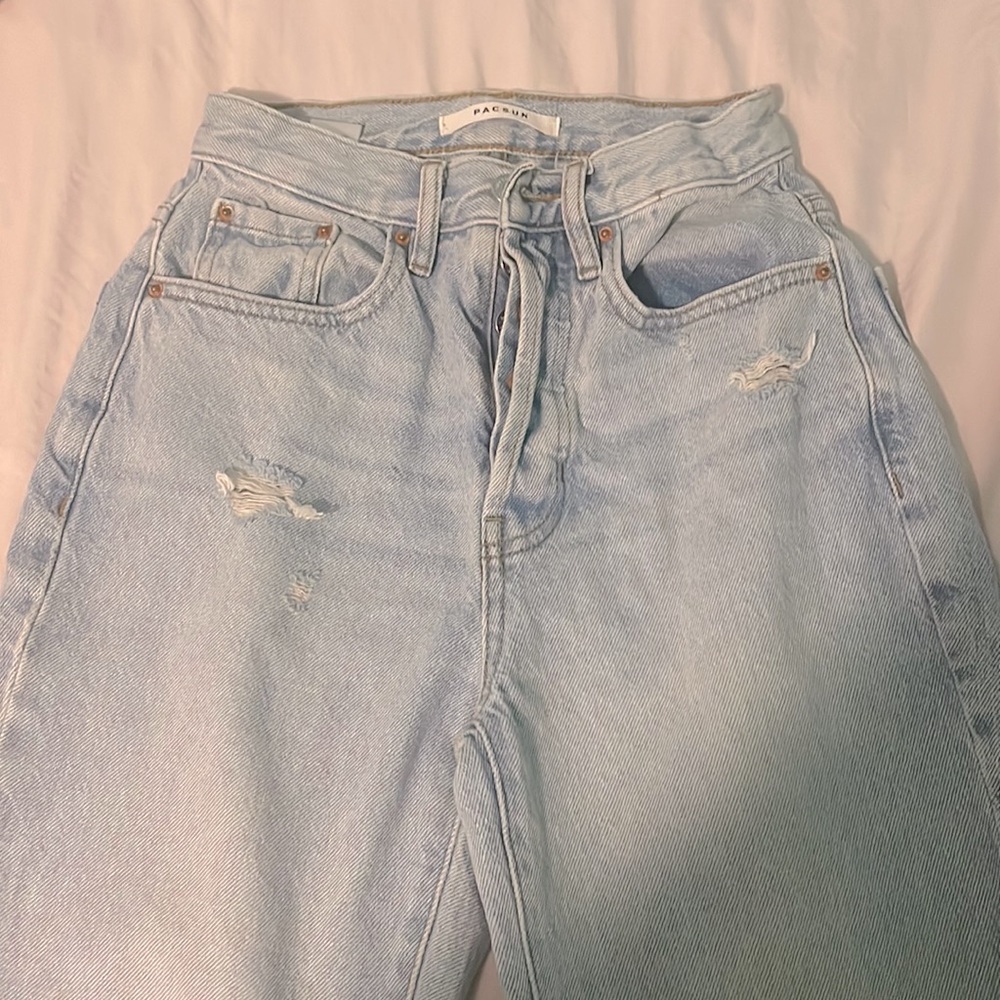 pacsun light blue high waisted dad jeans — size 23